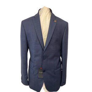 Ted Baker Navy Plaid Slim Fit Blazer  Men's Size 38R